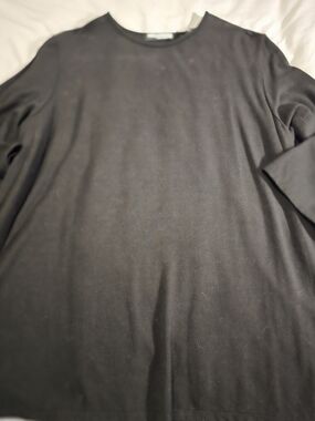 Valarie Stevens Black Long Sleeve Crew Neck Top - Plus Size 1X